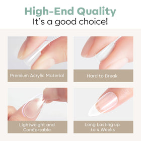 Modelones Long Square Nail Tips showing break resistance feature