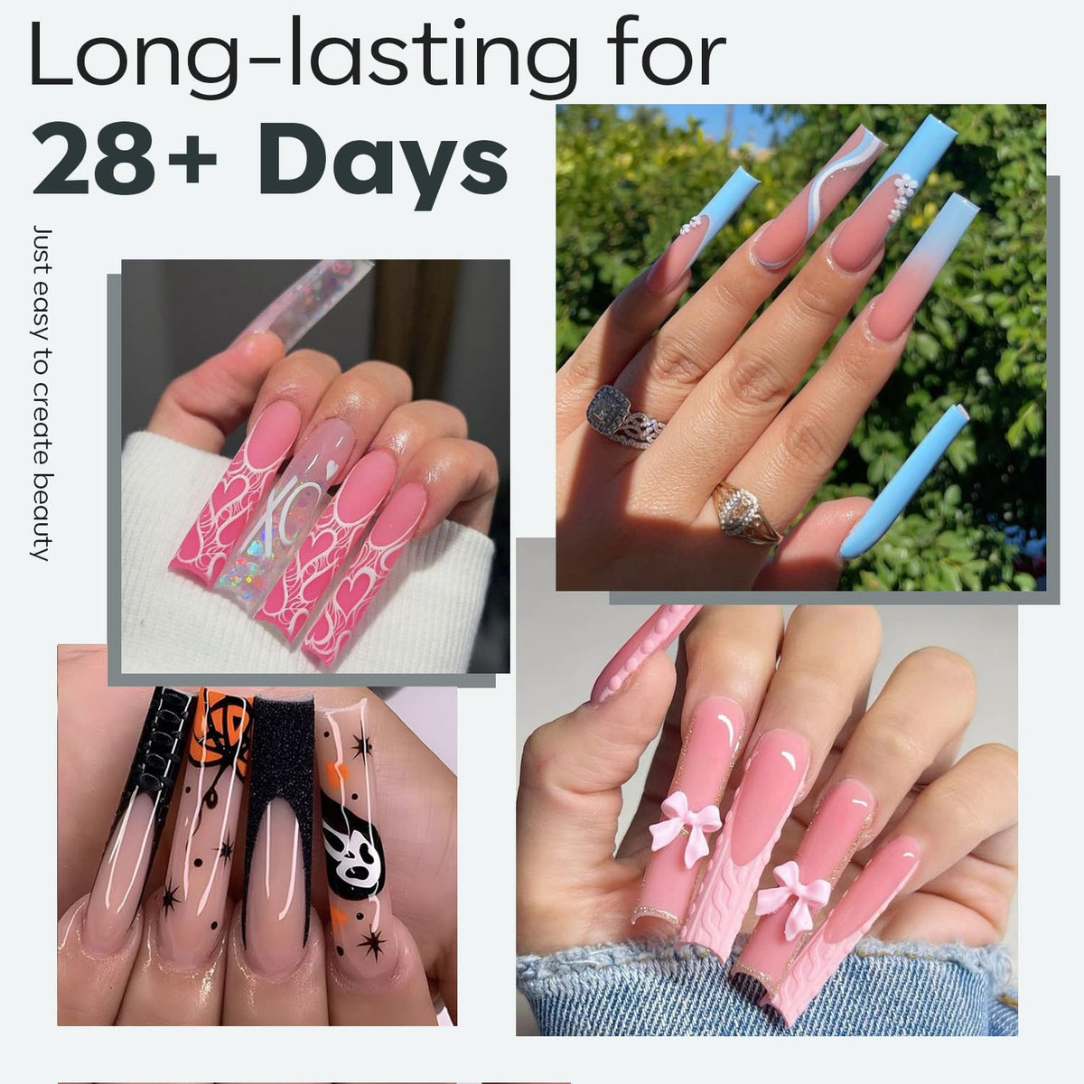 Modelones Long Square Nail Tips XXL side view