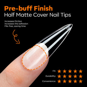 Modelones Long Stiletto Nail Tips with gel polish