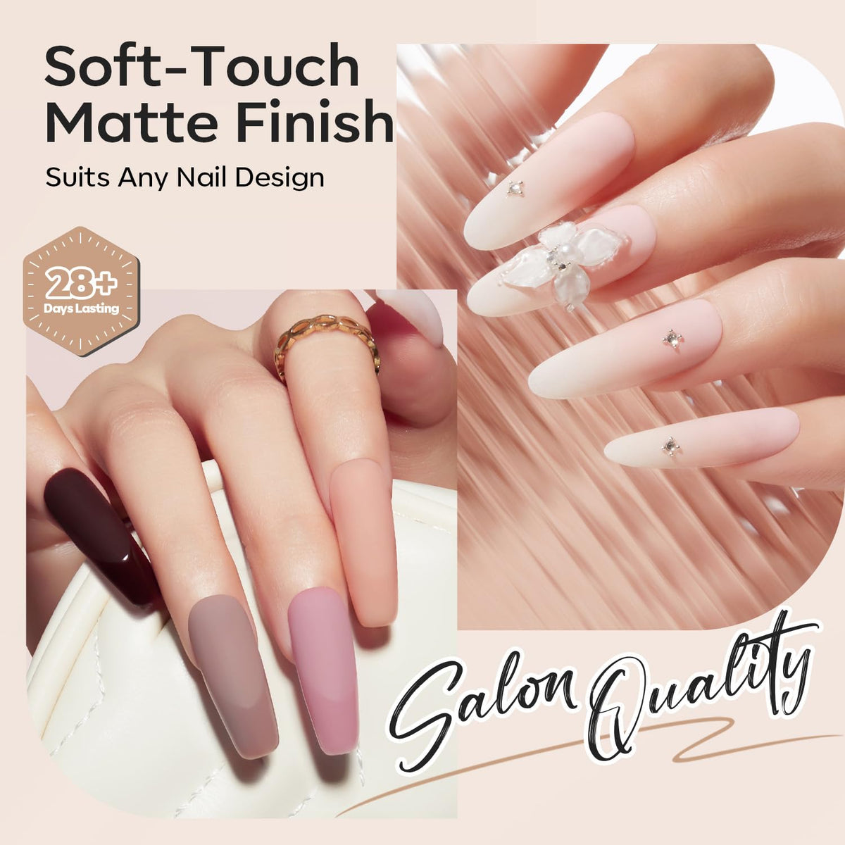 modelones Matte Gel Top Coat 2PCS on a nail art display
