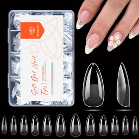 Modelones Medium Almond Nail Tips front view with packaging