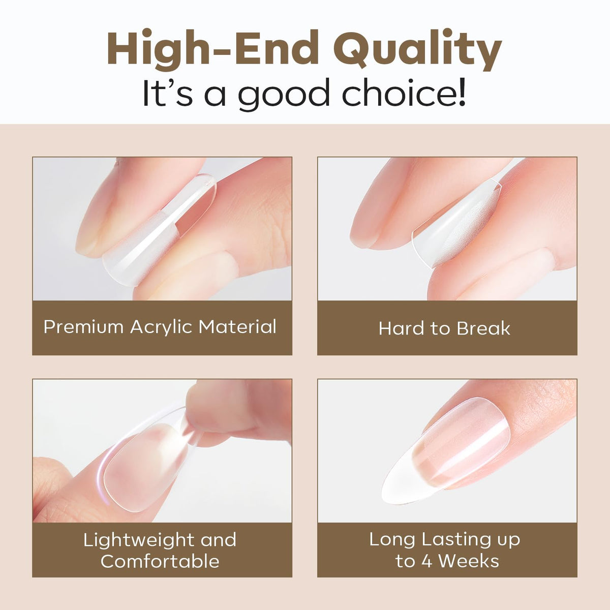Modelones Medium Almond Nail Tips showing individual sizes