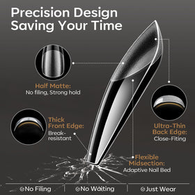 Modelones Medium Square Nail Tips in use on nails