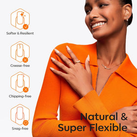 modelones Medium Square Nail Tips with gel polish application