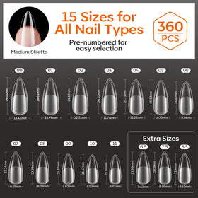 modelones Medium Stiletto Nail Tips 360pcs close-up view