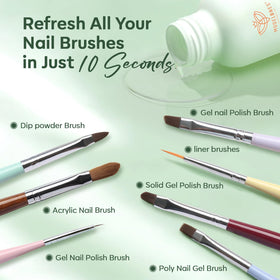 Modelones Nail Art Brush Cleaner in use with brushes