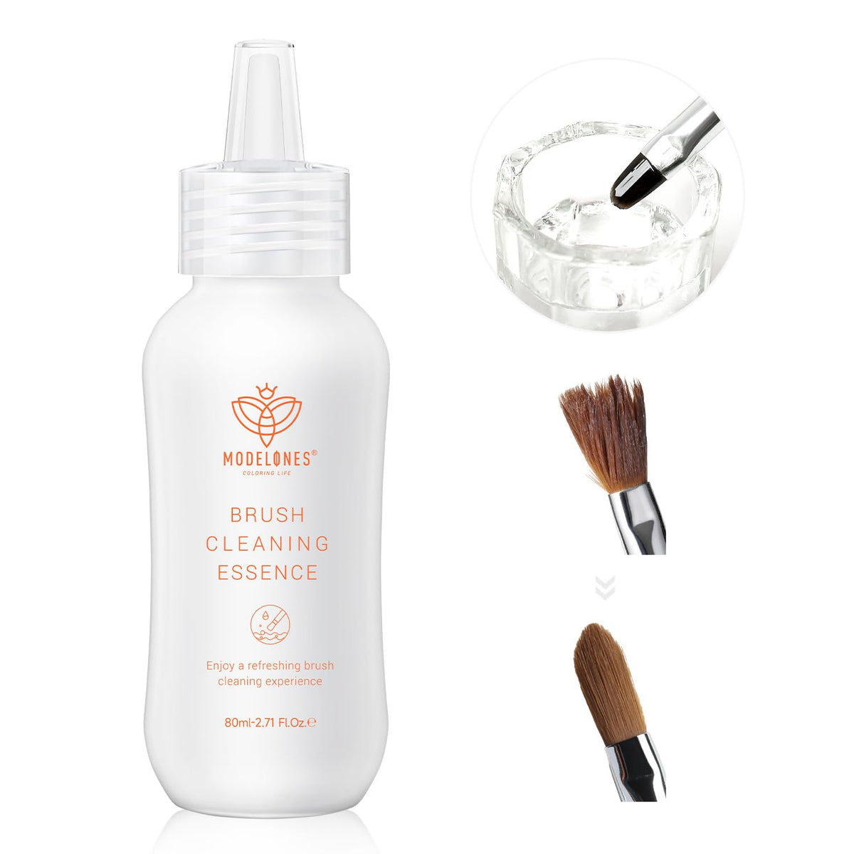Modelones Nail Art Brush Cleaner & Restorer 2.71 Fl.Oz front view