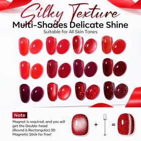 modelones nail colour display board with red shades
