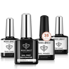 modelones Nail Dehydrator Primer Gel Top Base Coat Set packaging