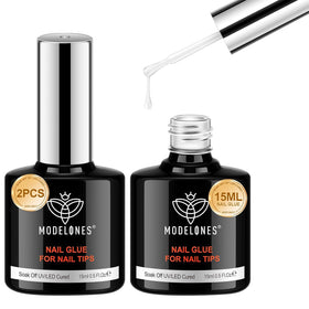 modelones Nail Gel Glue 15ml front view with brush applicator