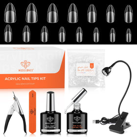 modelones Nail Gel Kit with gooseneck lamp and nail tips