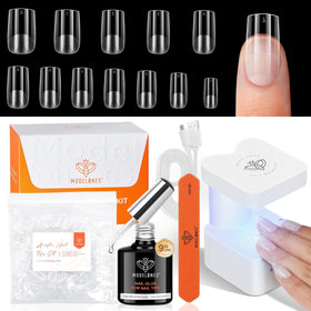 modelones Nail Gel Kit with UV lamp and nail tips