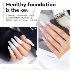 modelones nail gel trio set displayed with nail tools