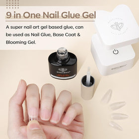 modelones nail glue in use on nails