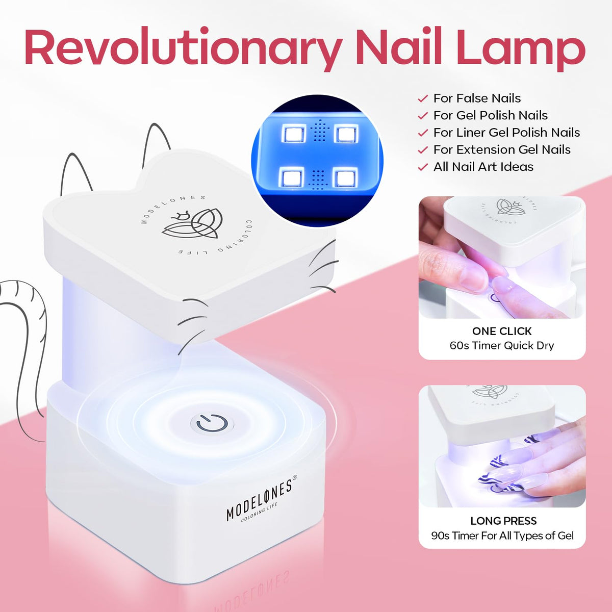 modelones nail lamp curing gel nails