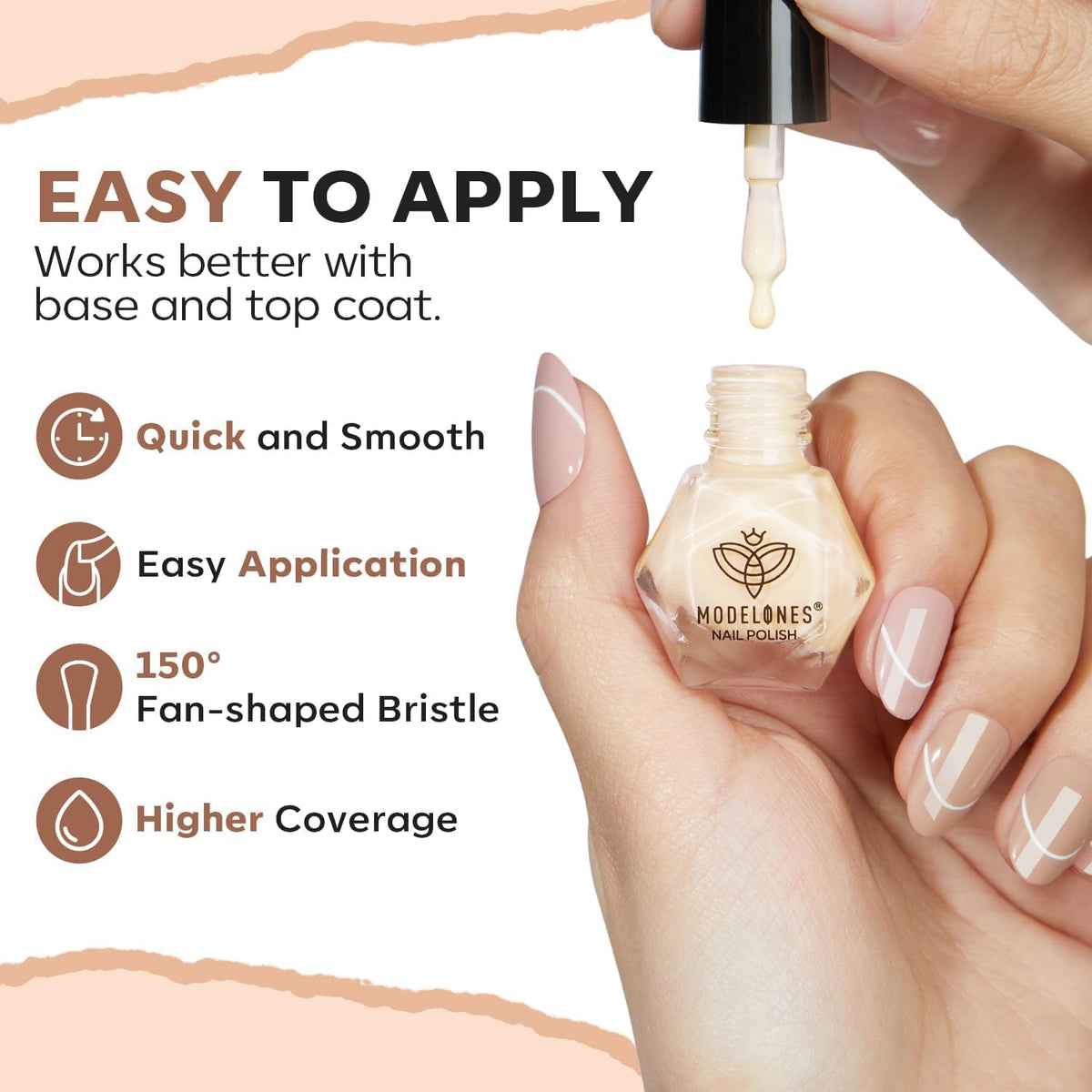 modelones nail polish applied on nails