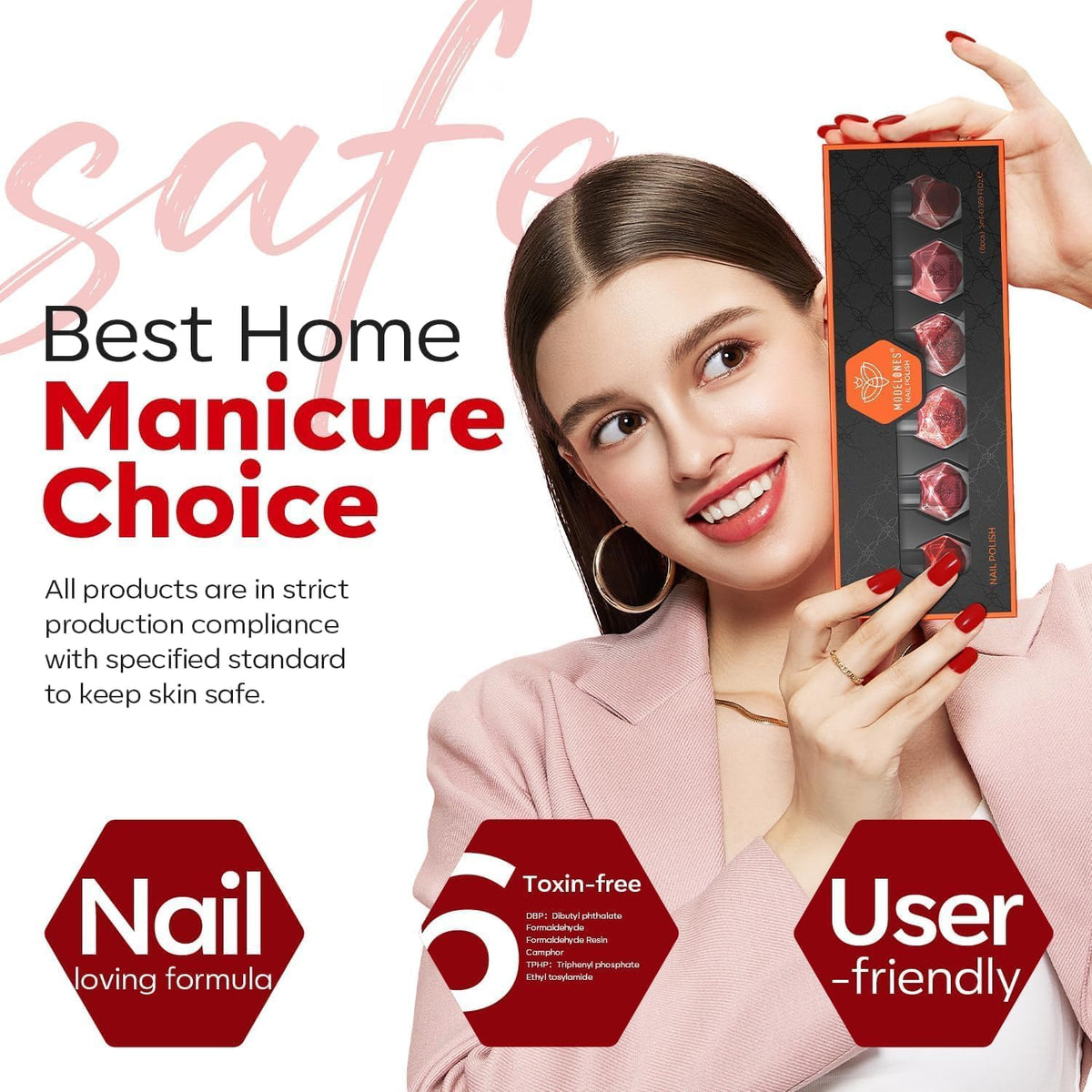 modelones nail polish applied on nails