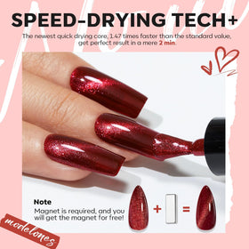 modelones Nail Polish in deep maroon shade on nails