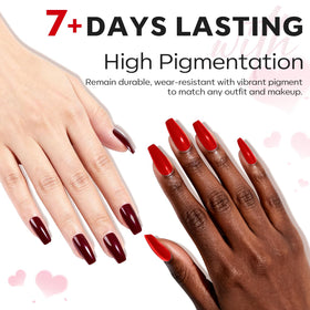 modelones nail polish in shimmer red shade