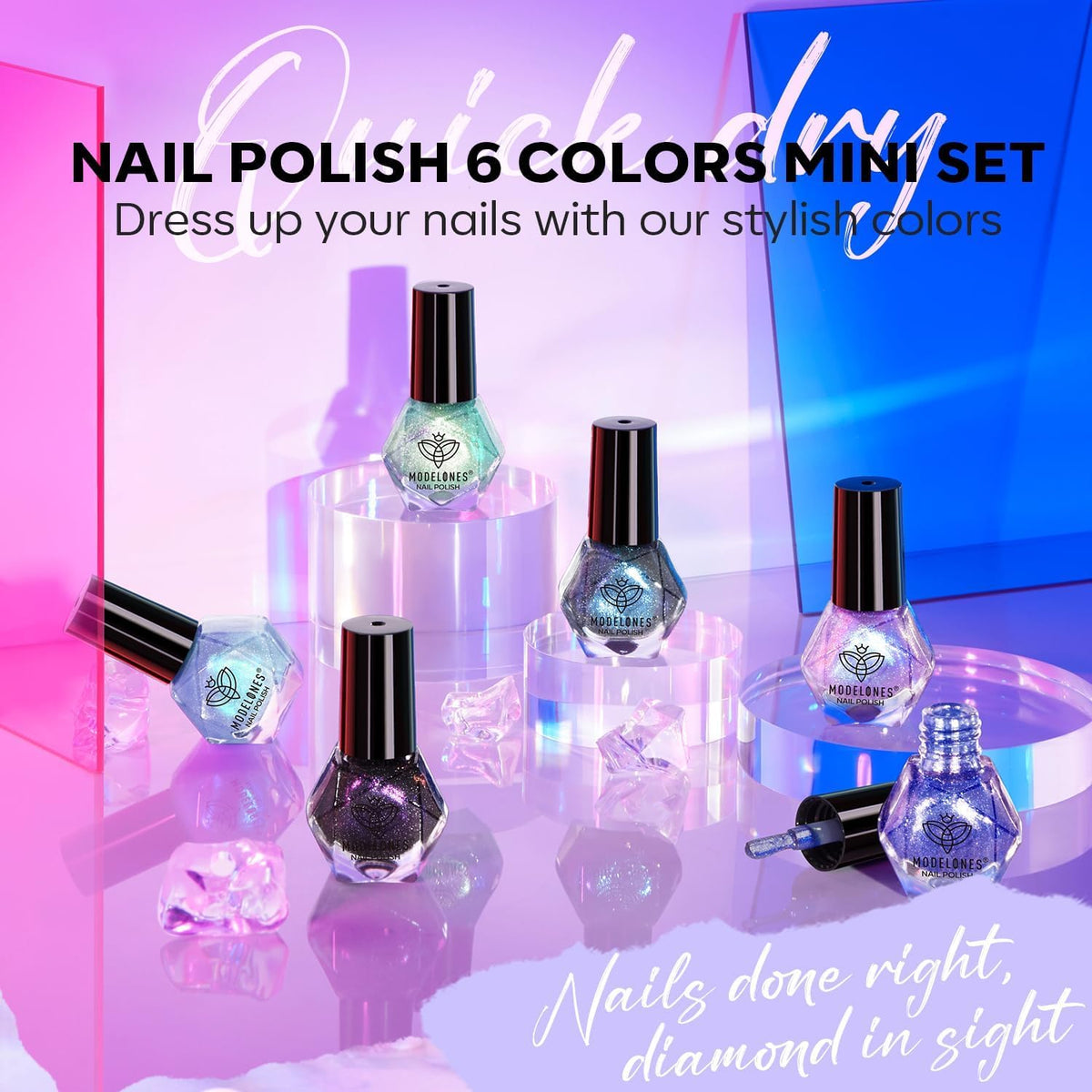 modelones nail polish in soft purple shade