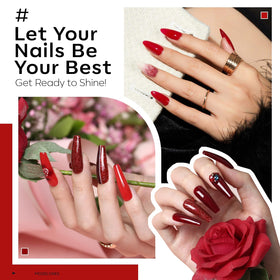 modelones nail polish in sparkle red shade
