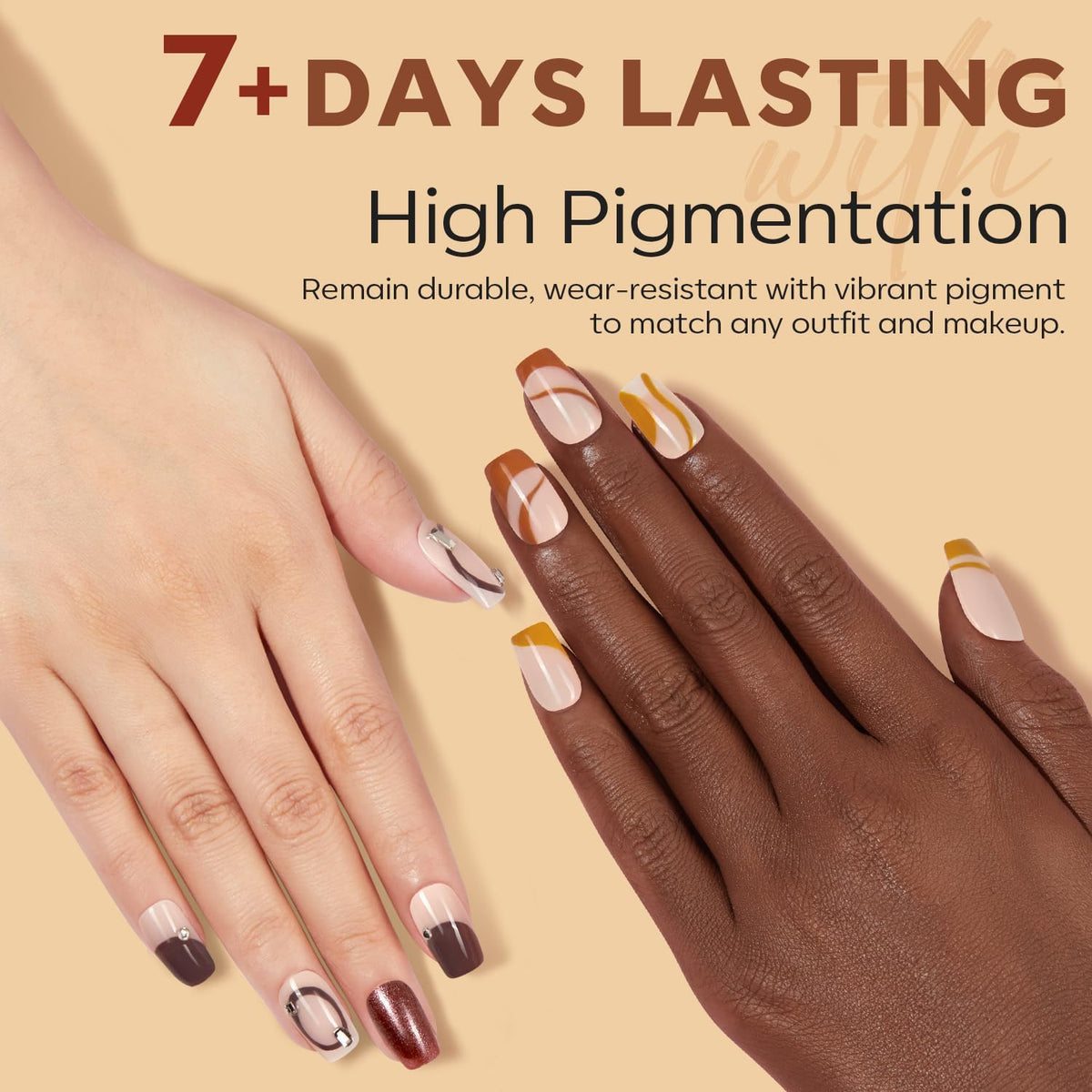 modelones Nail Polish Set 6 Colours applied on nails