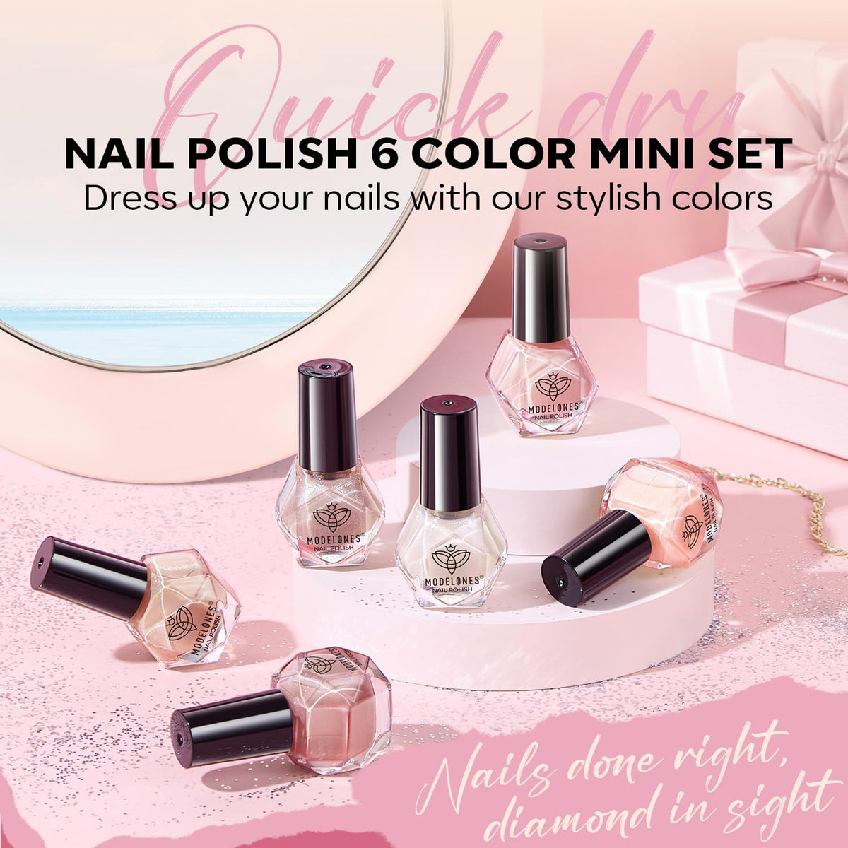 modelones Nail Polish Set showcasing six vibrant colours
