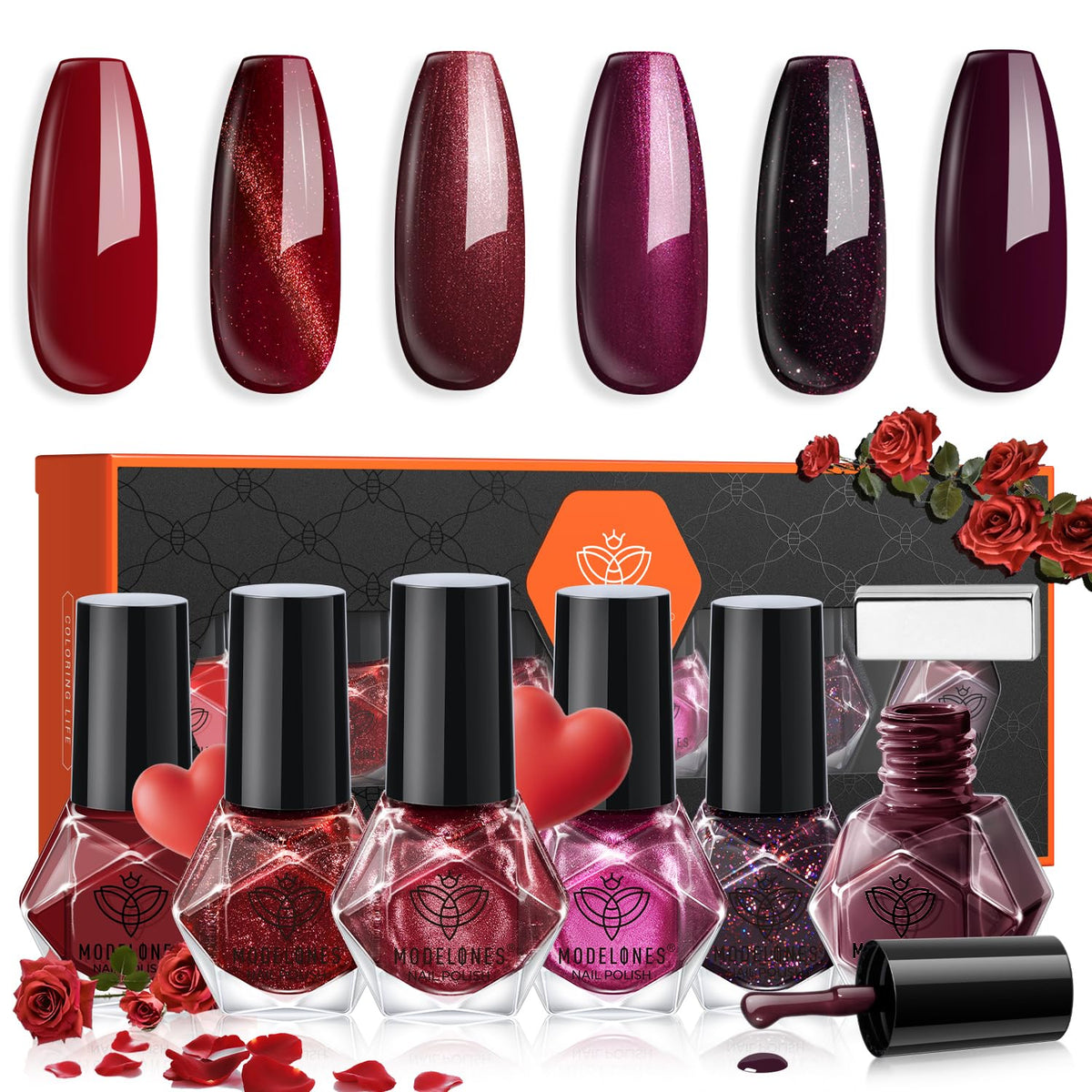 modelones Nail Polish Set with 6 colours in packaging