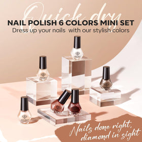 modelones Nail Polish Set with glitter and nude shades displayed