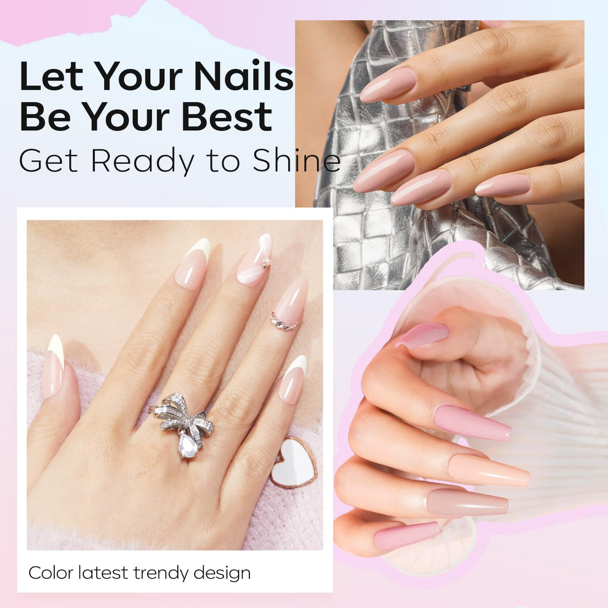 modelones Nail Polish Set with glitter finish