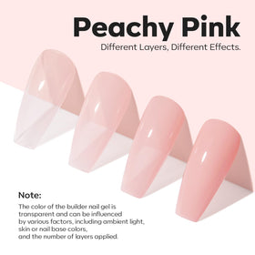 modelones Nail Strengthener and Growth Peachy Pink Nail Polish on a manicure table