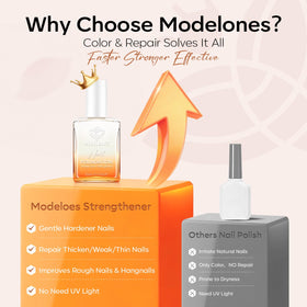 modelones Nail Strengthener and Growth polish close-up on applicator