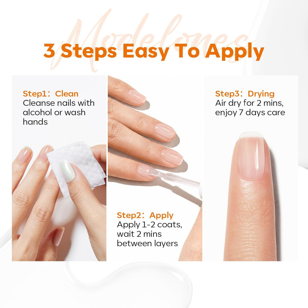 modelones Nail Strengthener and Growth polish on a vanity table