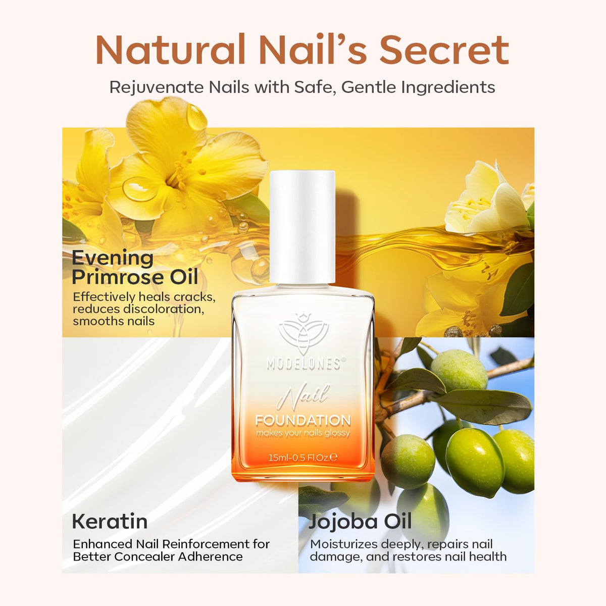 modelones Nail Strengthener and Growth polish with natural ingredients