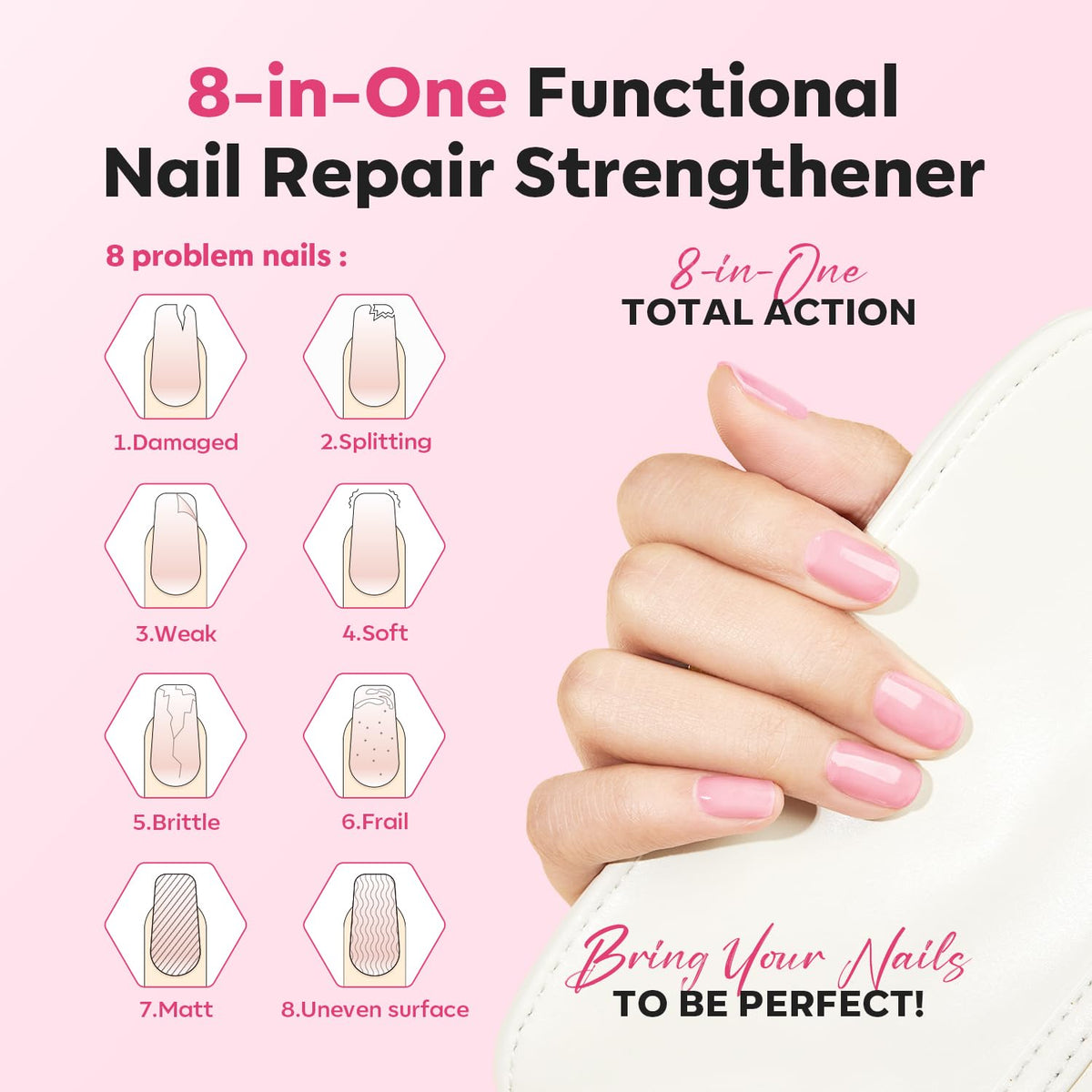 modelones Nail Strengthener bottle with applicator