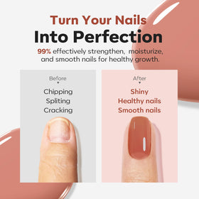 modelones Nail Strengthener Cinnamon Milk application on nails