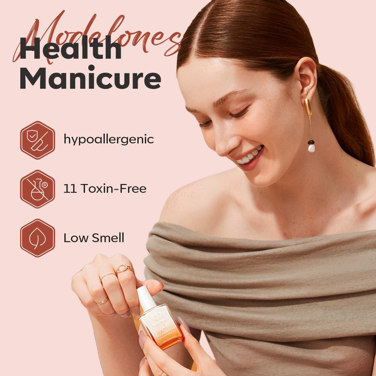 modelones Nail Strengthener Cinnamon Milk in a beauty setting