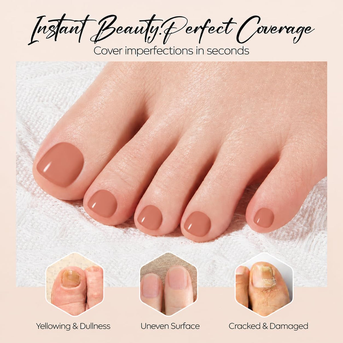 modelones Nail Strengthener Cinnamon Milk texture on a nail