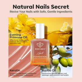 modelones Nail Strengthener Cinnamon Milk with nail care tools