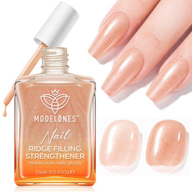 modelones Nail Strengthener Fall Glitter Brown Nail Polish front view