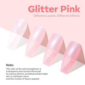 modelones Nail Strengthener Glitter Pink Nail Polish packaging