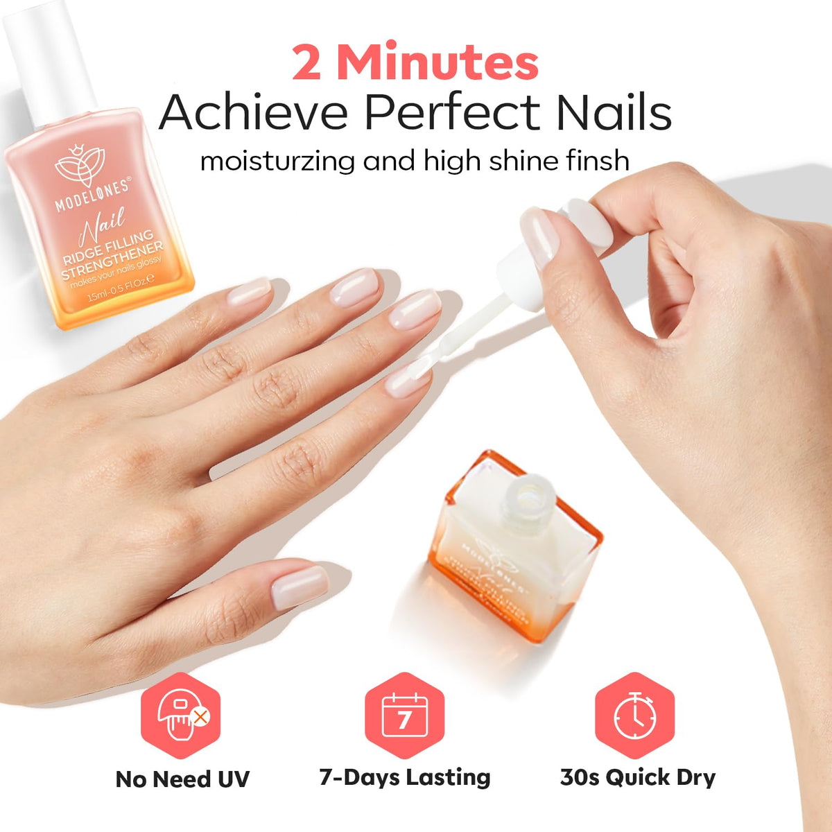 Modelones nail strengthener in use during a manicure