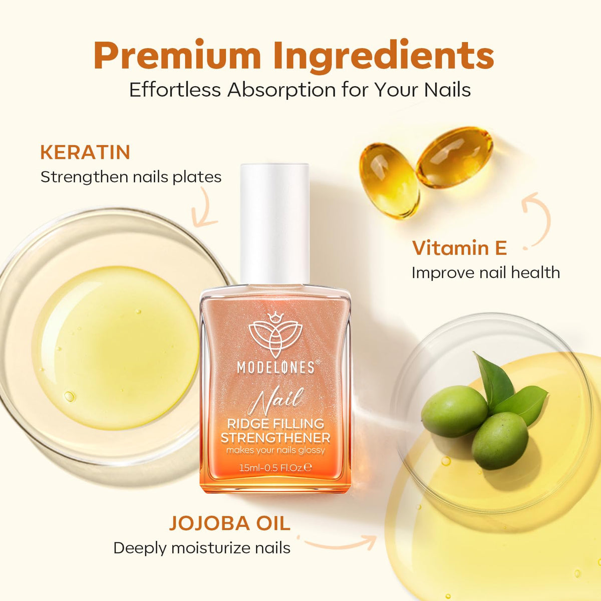 modelones Nail Strengthener on a manicure table