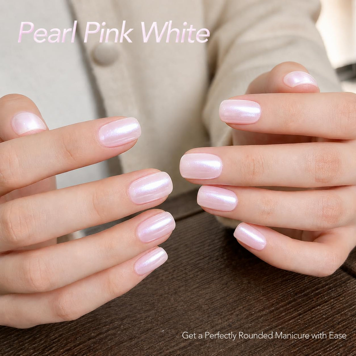 modelones Nail Strengthener Pearl Pink Nail Polish applied on nails