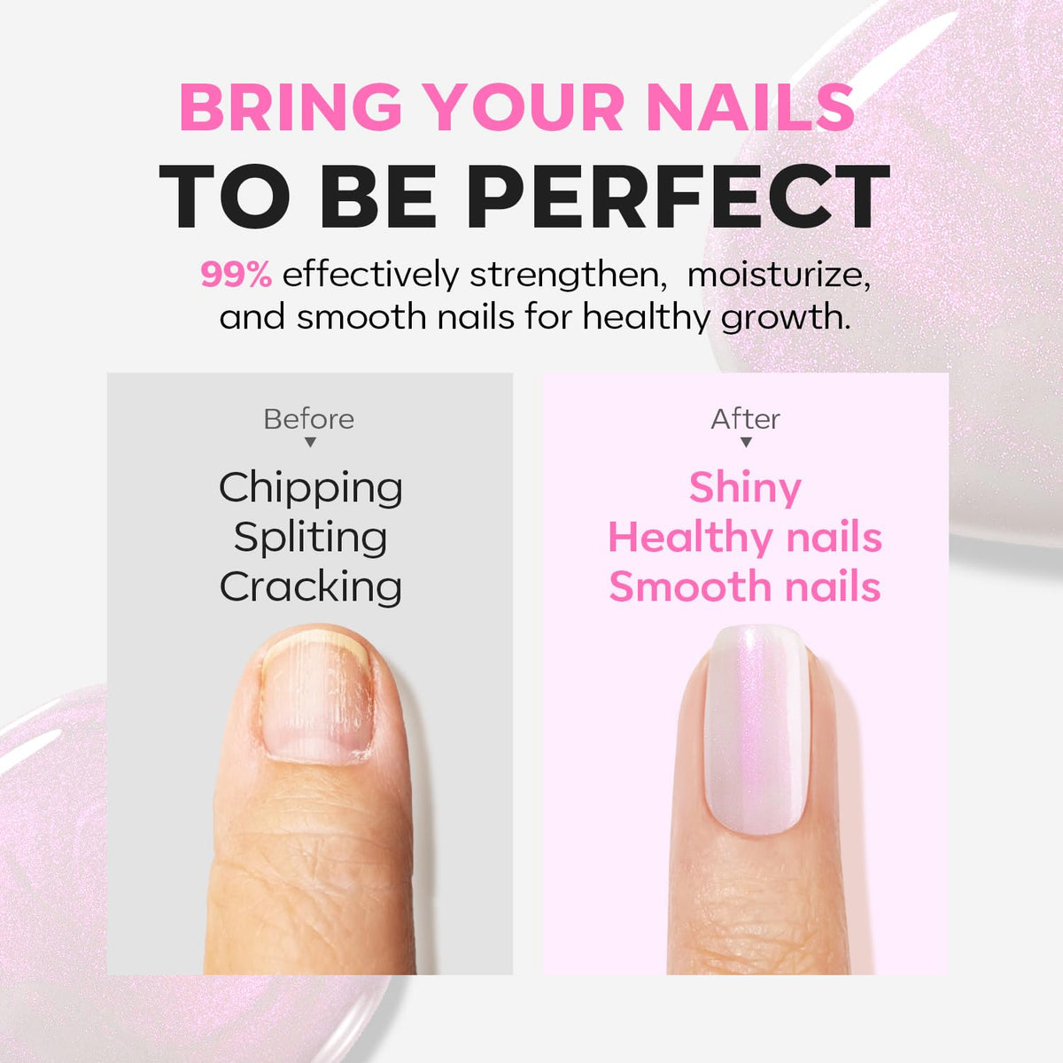 modelones Nail Strengthener Pearl Pink Nail Polish bottle close-up