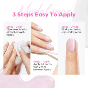 modelones Nail Strengthener Pearl Pink Nail Polish in natural light