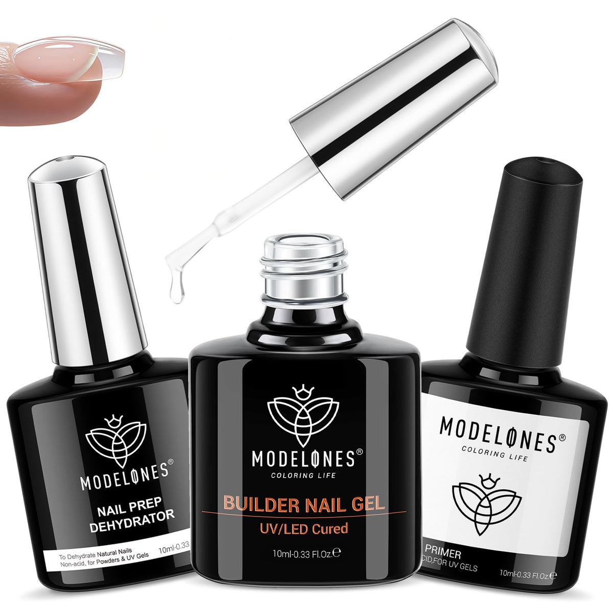 modelones Nail Thickening Solution Trio Set packaging front view