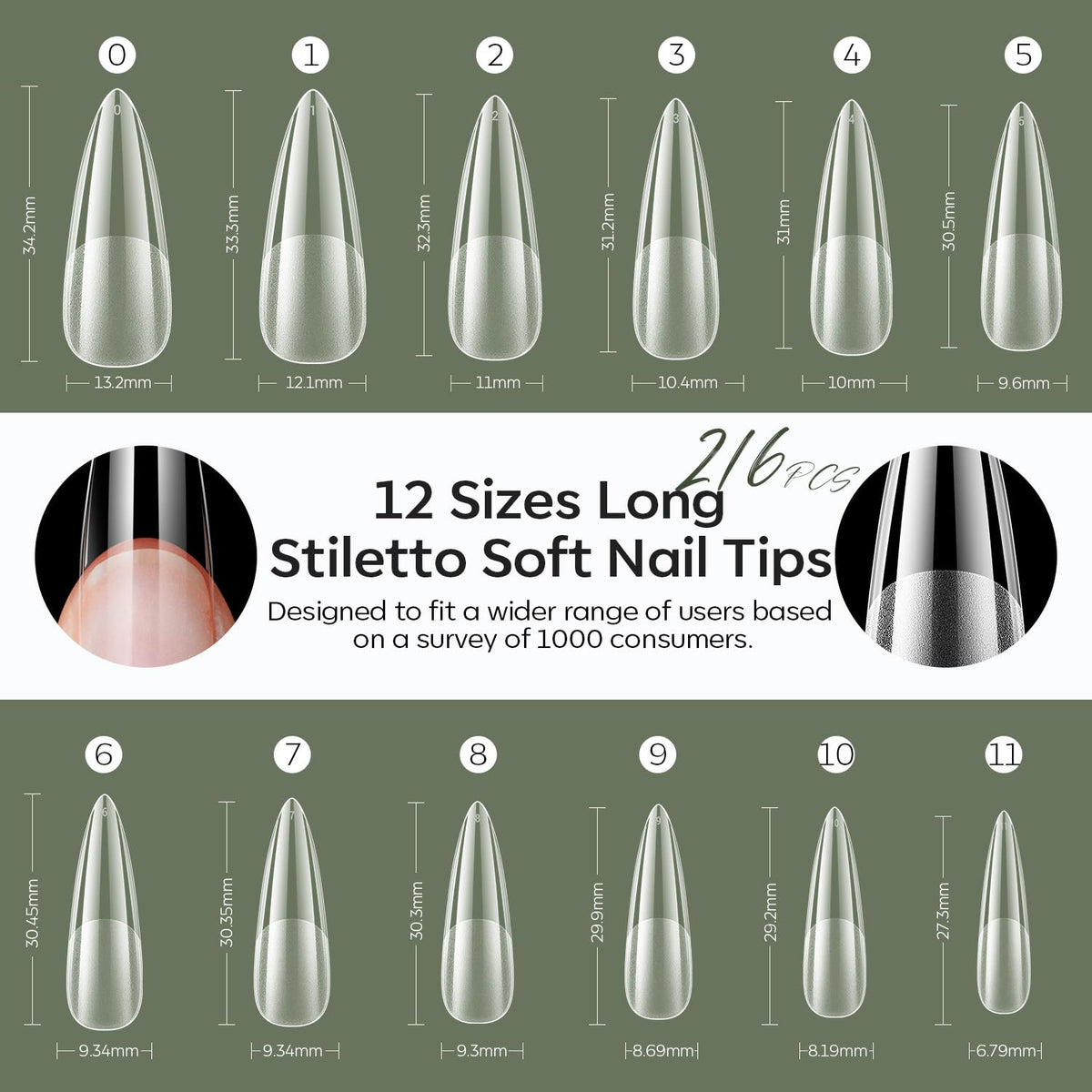 Modelones nail tips applied on nails