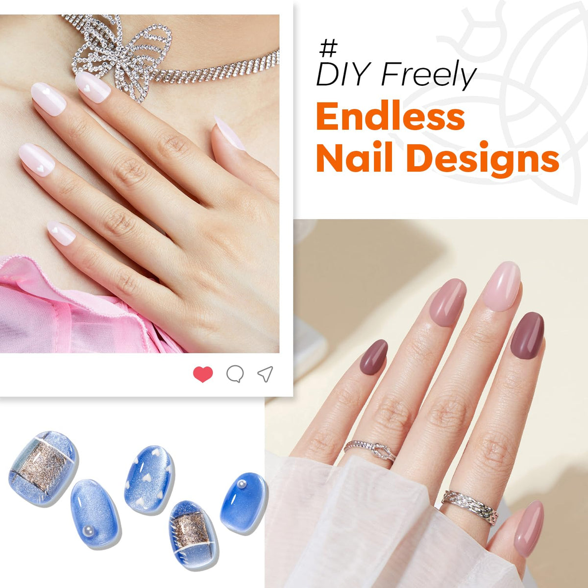 Modelones Nail Tips being applied with gel polish