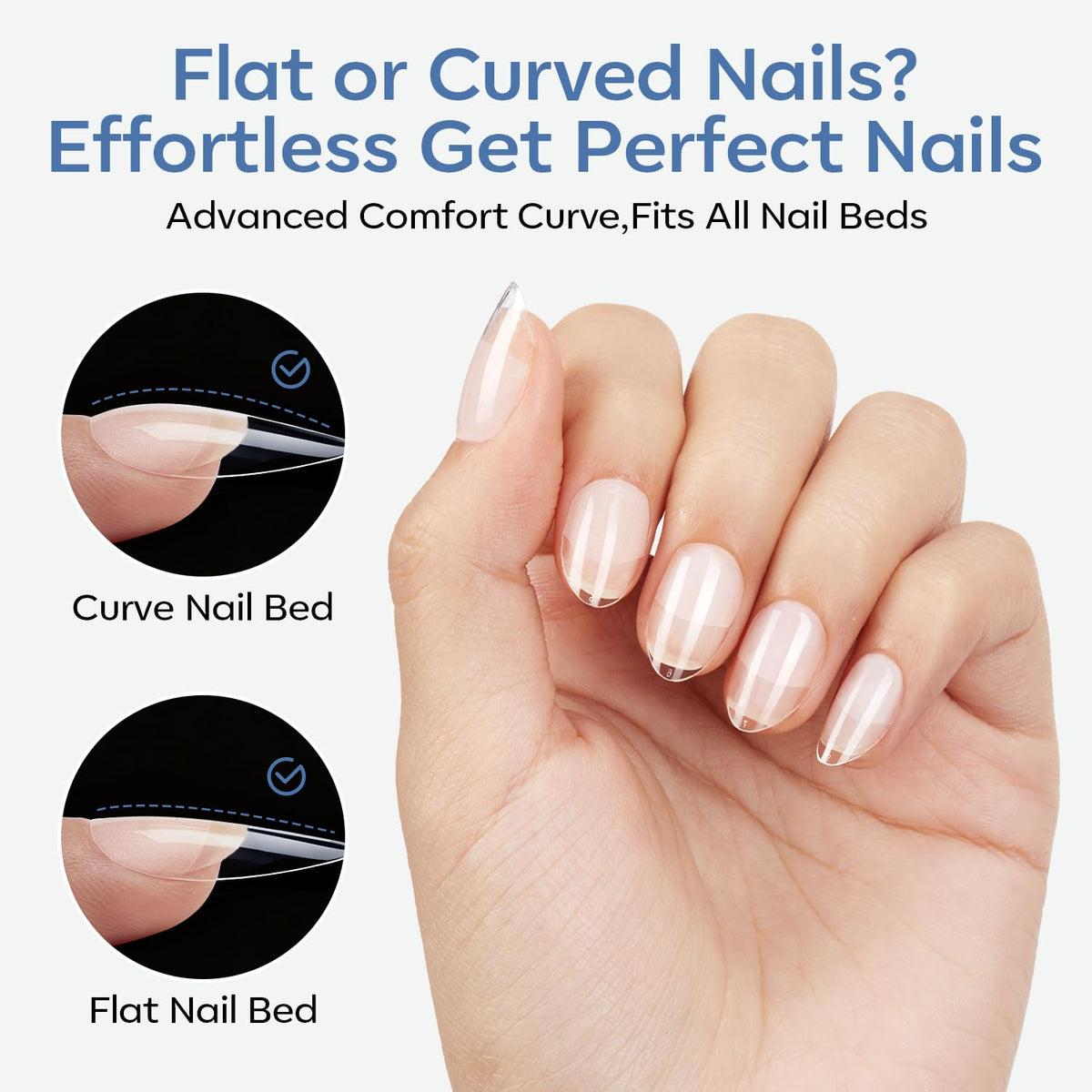 Modelones nail tips displayed with gel polish and tools